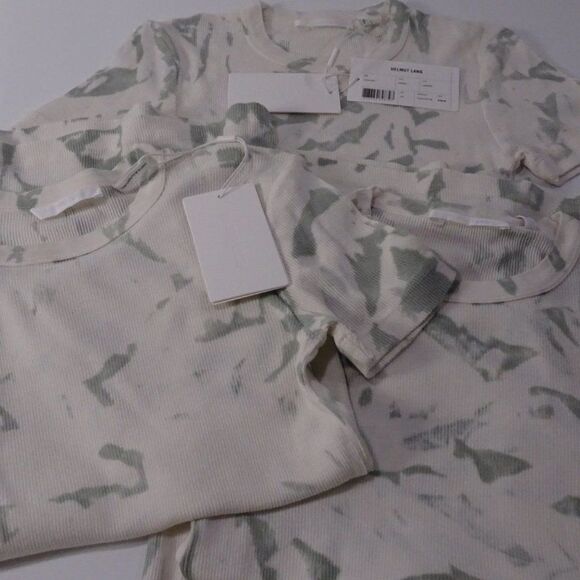 Helmut Lang RIBBED CLOUD-DYED TEE Shirt Sz XXS NWT 160 Iceberg - Picture 10 of 11